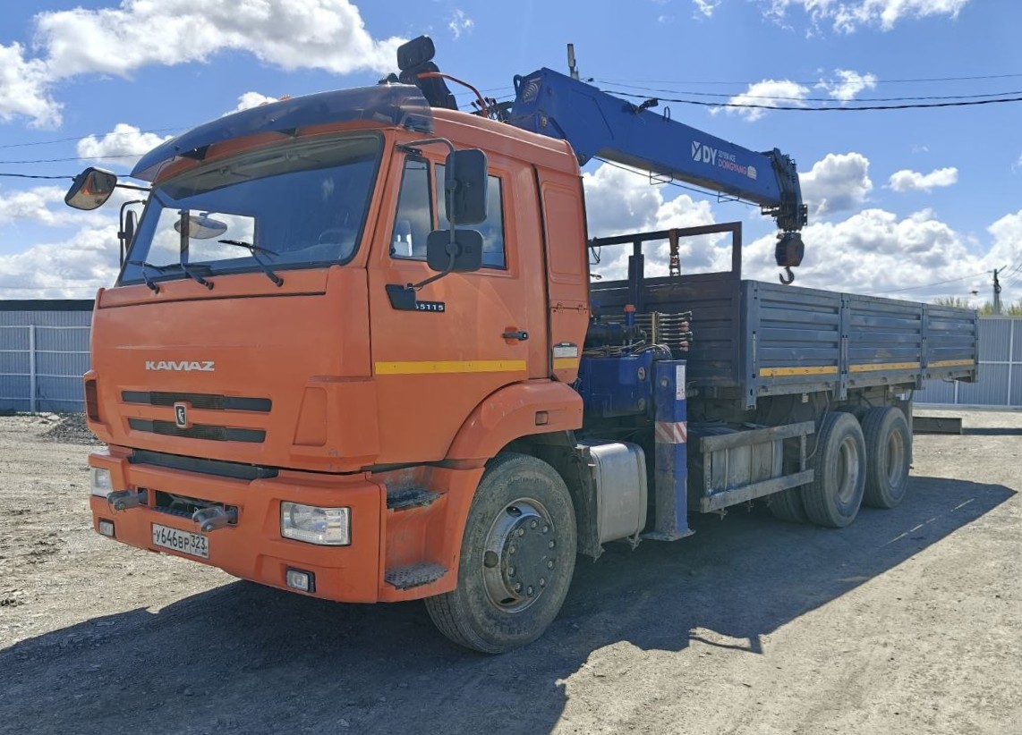КАМАЗ 65115 6x4 Бортовой с КМУ DongYang 1956 ACE — Б/У, 2022 г.