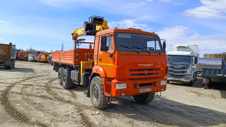 КАМАЗ 43118 6x6 Бортовой с КМУ — Б/У, 2023 г.