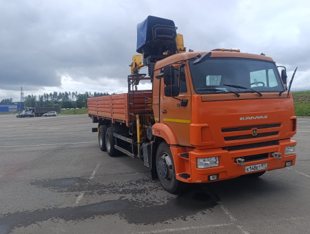 КамАЗ 65115 6x4 Бортовой с КМУ 732450 — Б/У, 2022 г.