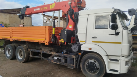 КАМАЗ 65115 6x4 Бортовой с КМУ — Б/У, 2023 г.