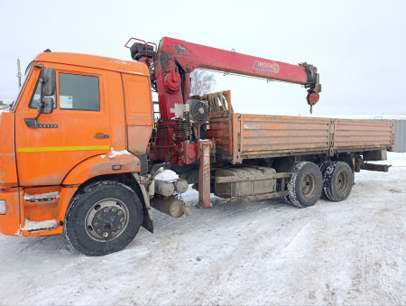 АвтоСтар 6896 на шасси КамАЗ 65115 6x4 Бортовой с КМУ 689642 — Б/У, 2022 г.