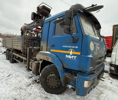 АВТОФЛАГМАН 3375 на шасси КамАЗ 65117 6x4 Бортовой с КМУ 337539 — Б/У, 2021 г.