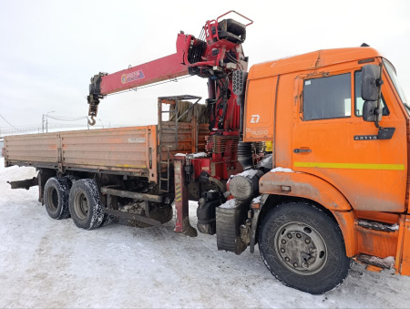 АвтоСтар 6896 на шасси КамАЗ 65115 6x4 Бортовой с КМУ 689642 — Б/У, 2022 г.