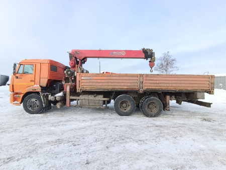 АвтоСтар 6896 на шасси КамАЗ 65115 6x4 Бортовой с КМУ 689642 — Б/У, 2022 г.
