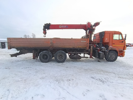 АвтоСтар 6896 на шасси КамАЗ 65115 6x4 Бортовой с КМУ 689642 — Б/У, 2022 г.