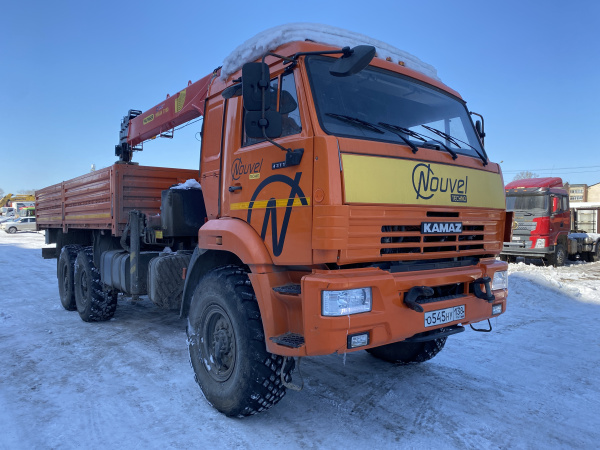Кран центр "КАМАЗ" 659100 на шасси КамАЗ 43118 6x6 Бортовой с КМУ — Б/У, 2022 г.