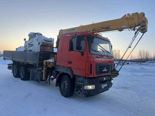 МАЗ 6312 6x4 Бортовой с КМУ 741302 — Б/У, 2023 г.