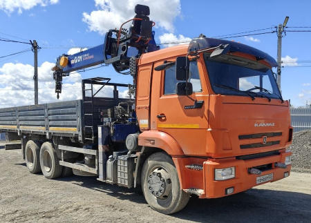 КАМАЗ 65115 6x4 Бортовой с КМУ DongYang 1956 ACE — Б/У, 2022 г.