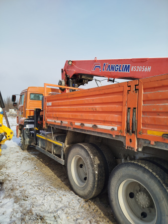Коммерческие грузовики K3B на шасси КамАЗ 65115 6x4 Бортовой с КМУ 4377B3-10 — Б/У, 2023 г.