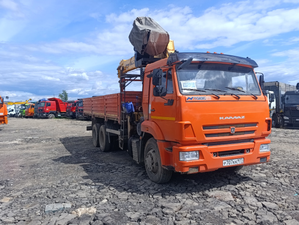 КамАЗ 65115 6x4 Бортовой с КМУ 732450 — Б/У, 2021 г.