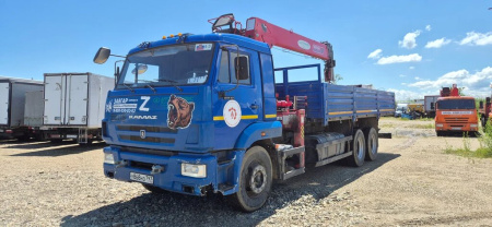 КамАЗ 65117 6x4 Бортовой с КМУ 438210 — Б/У, 2023 г.