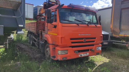 КАМАЗ 65115 6x4 Бортовой с КМУ HANGIL HGC 756 — Б/У, 2022 г.